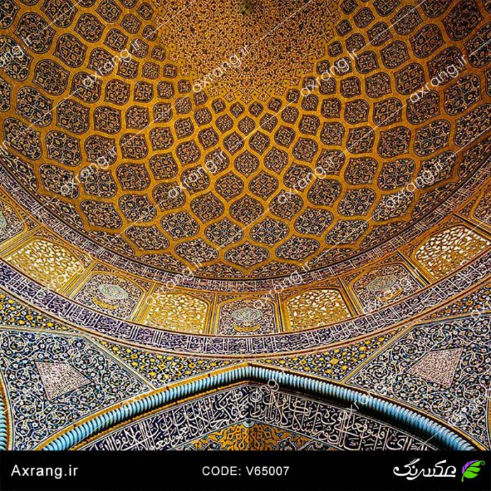 دانلود وکتور طرح نقش طاووس گنبد مسجد شیخ لطف الله اصفهان